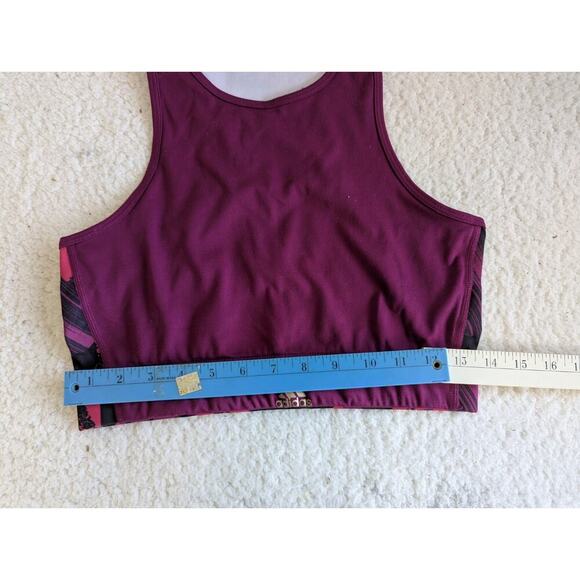 Adidas Sports Bra Size Medium M Purple High Neck - Picture 2 of 7